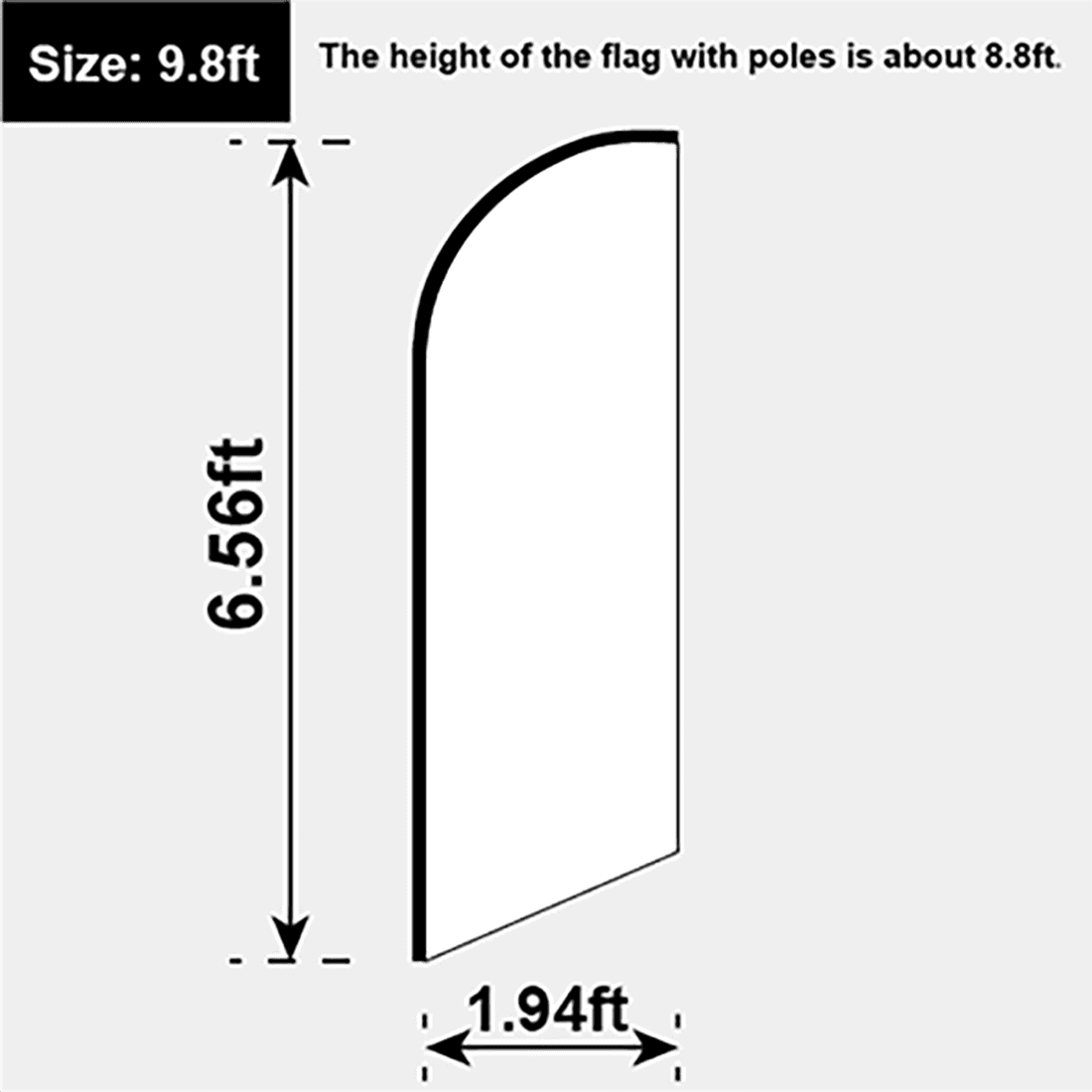 9.8ft / 3.0m Custom Feather Flag Kit with Poles Outside for Store