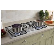 GE® 36 Built-In Gas Cooktop with Dishwasher-Safe Grate 5 Sealed Burners in White Model JGP3036DLWW