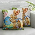 thumbnail image 3 of Shiartex Happy Easter Pillow Covers, Spring Rabbits Flower Decorative Farmhouse Spring Flower Throw Pillowcases for Home Sofa Couch Decoration, 3 of 5