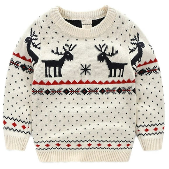 MULLSAN Children's Fireplace Lovely Sweater Christmas Best Gift (3T, White)