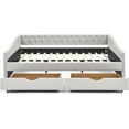 thumbnail image 3 of Queen Size Upholstered Daybed with Two Drawers,Button Tufted Sofa Bed with Nailhead Trim for Small Space,Bedroom,Livingroom,Guest Room,No Spring Box Need, 3 of 7