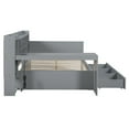 thumbnail image 6 of Harper & Bright Designs Full Size Wood Daybed with Storage Drawers, Built-in Desk with USB Ports and Shelves, Space Saving Platform Bed Frame with Charging Station, Gray, 6 of 18