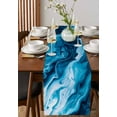 thumbnail image 3 of Table Runner Dresser Scarf 13 x 90 Inch Blue Marble Abstract Art Ocean Waves Table Runners Non-Slip Heat Kitchen Dining Table Decor for Indoor Outdoor Home Party Decoration, 3 of 7