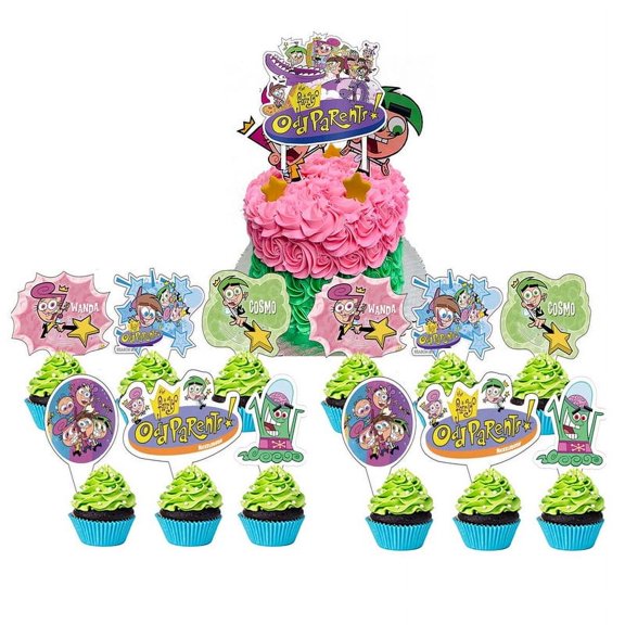 The Fairly OddParents Cake Topper Cupcake Set Party Supplies Decoration Birthday Decor Kit