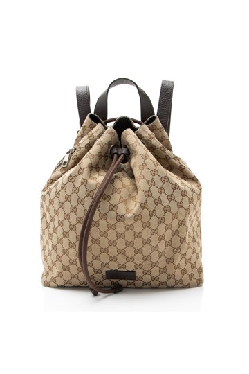 Gucci Sherry Line Drawstring Backpack Ivory Leather Gucci GG Supreme Sherry Line Drawstring Bucket Shoulder Bag  main image 3
