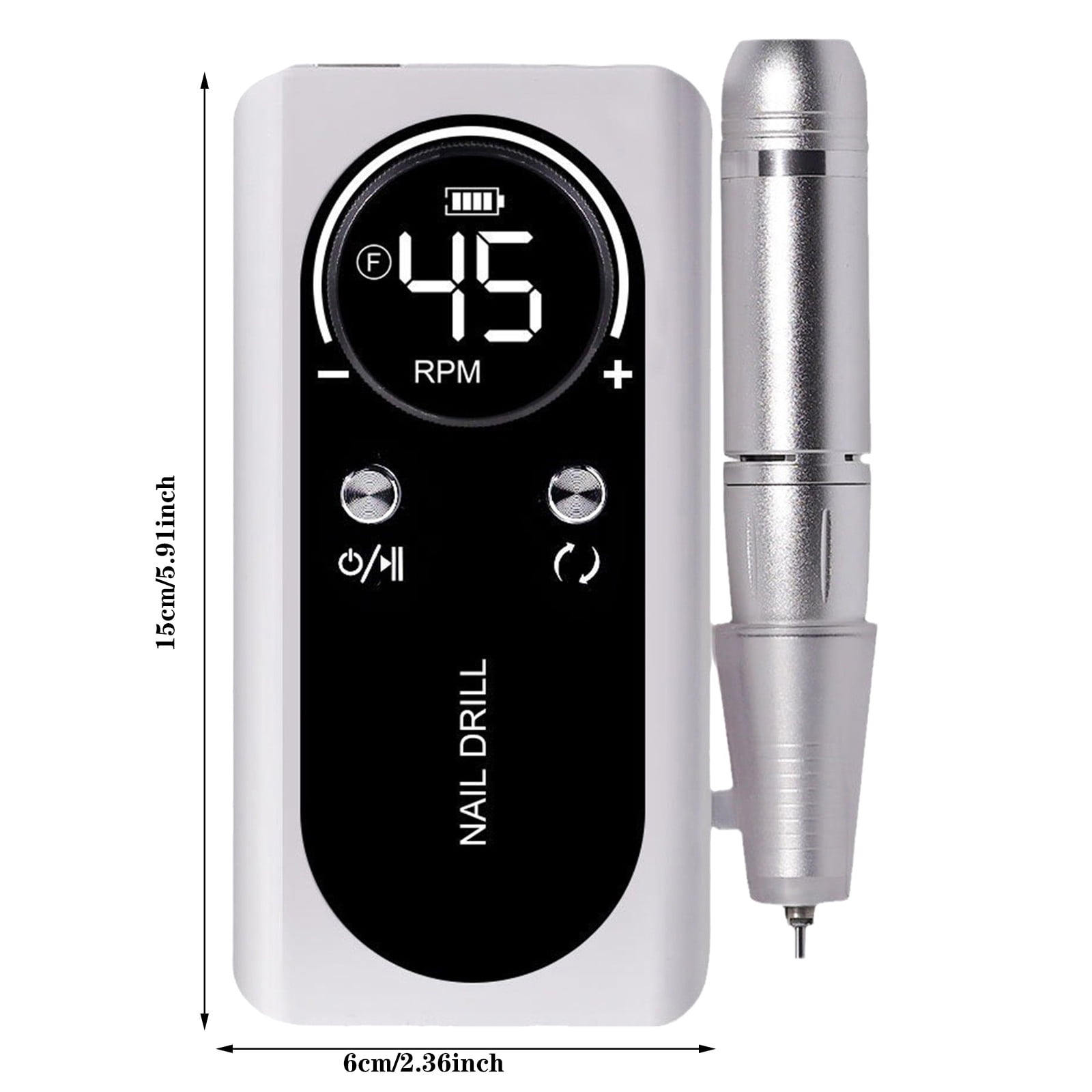 Portable Nail Drill 45000 Rechargeable E File Machine for Acrylic Gel Removal Cordless Nail File for Manicure and Salon Use Complete Bits Kit Included