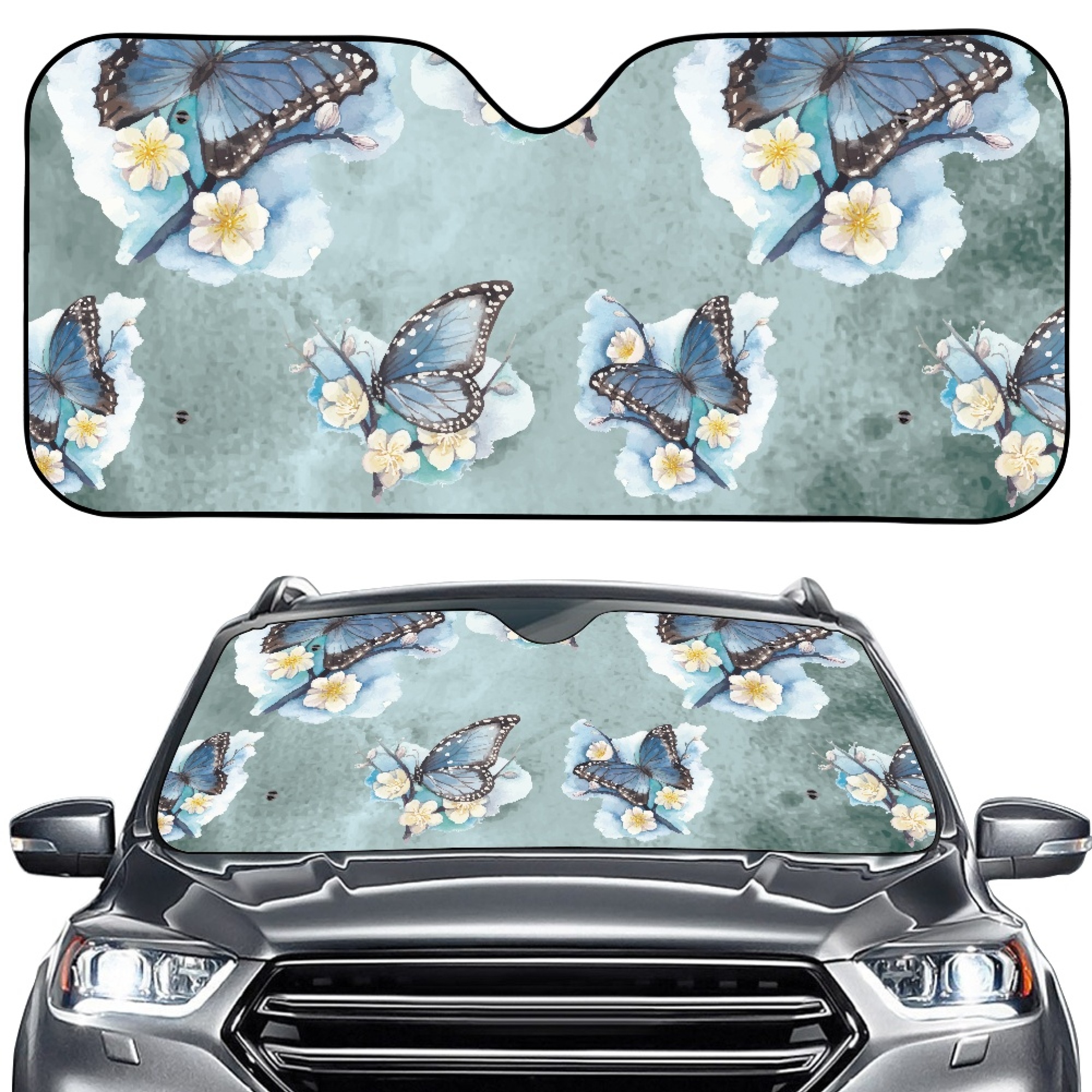 Bivenant Store Butterfly Windshield Sun Shade Foldable Car Front Window ...