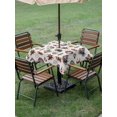 thumbnail image 5 of Square Outdoor Tablecloth with Umbrella Hole Vintage Coastal Outside Table Cloth Waterproof Patio Table Cover Shell Conch Ocean Underwater Zipper Tablecloths for Picnic Party Camping 54x54 Inch, 5 of 8