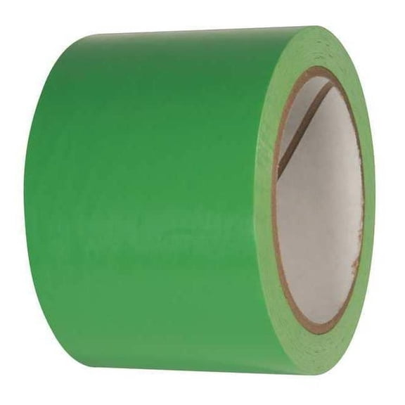 Floor Marking Tape, vinyl, No Legend, Green, 3 in W., 2.4 mil Thickness, 2 PK