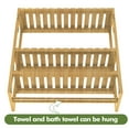 thumbnail image 5 of Bathroom Storage Shelves Organizer Adjustable 3 Tiers, Over The Toilet Storage Floating Shelves for Wall Mounted with Hanging Rod, 16.6"Lx5.9"Wx 16.9"H (Wood Color), 5 of 6
