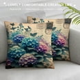 thumbnail image 3 of COMIO Flower Throw Pillow Covers Purple Hydrangea Floral Vintage Beautiful Flowers Blossom Pillowcase Summer Square Cushion Cover for Home Garden Outdoor Bed Decorations White, 3 of 5