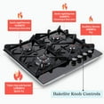thumbnail image 3 of Eascookchef 24 Inch Gas Cooktop with 4 Burners, Tempered Glass, Natural Gas / LPG Convertible, 3 of 10