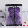 thumbnail image 3 of RECUTMS Purple Artificial Flower Rose Bear 10 inch Wedding Party Decoration Gift Box, 3 of 7