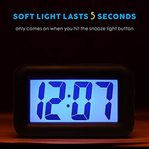 Sleep Time,Indoor!! Hippih Digital Alarm Clock with Soft LED Nightlight,Snoozer 