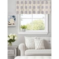 thumbnail image 5 of Curtain Valance for Windows, Rustic Vintage Flower Kitchen Valances Rod Pocket Short Curtains, Country Blue Beige Floral Pattern Window Valance for Bedroom Bathroom Living room 42x18in, 5 of 9