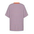 thumbnail image 5 of Women Oversized Striped T Shirts, Color Block Summer Tops, Crew Neck Short Sleeve Casual Tee, Fashion Trendy Loose Top, 5 of 5