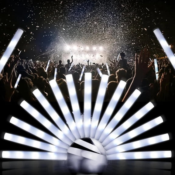 Eurhowing 102Pcs LED Glow Sticks, 18" Light Up Foam Sticks, Rave Glow Batons Party Supplies for Concert Wedding Birthday Christmas, White