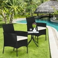 thumbnail image 3 of Patiojoy Outdoor 4 PCS Rattan Dining Chair Patio Cushioned Arm Chair w/Zipper Black, 3 of 9