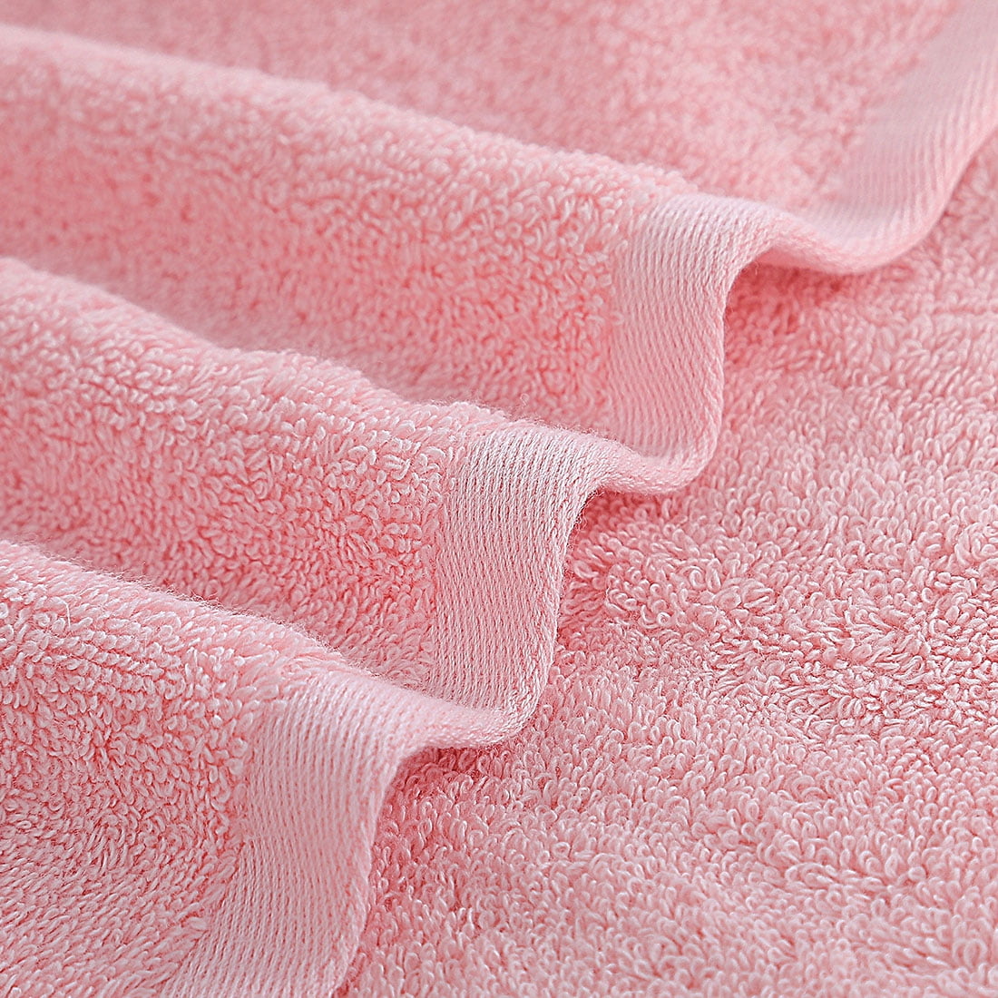 PiccoCasa 4PCS Cotton Home Spa Hotel Bath Towels Soft Absorbent 27"x54" Pink