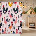 thumbnail image 2 of Erosebridal Chicken Shower Curtain 72Wx78L for Girls, Pink Folk Waterproof Bath Curtain, 2 of 5