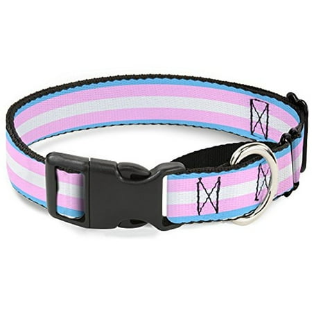 Wide Martingale Collar - buckle-down flag transgender baby blue baby pink white martingale dog collar