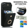 thumbnail image 5 of Elehold for iPhone 14 Pro Case Wallet RFID Blocking Organ Card Holder, PU Leather Purse Wrist Lanyard Strap Phone Case with Ring Stand for iPhone 14 Pro,Black, 5 of 9