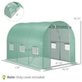 thumbnail image 5 of Outdoor Lighting Outsunny 9.8' x 6.6' x 6.6' Plastic Greenhouse Cover Replacement, Heavy Duty Waterproof Tarp for Hoop House, Sheeting with 6 Windows, Door & Reinforcement Grid, Green,Outdoor String, 5 of 5
