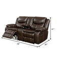 thumbnail image 5 of Console Loveseat with 2 Cupholders and Contrast Stitch, Brown, 5 of 5
