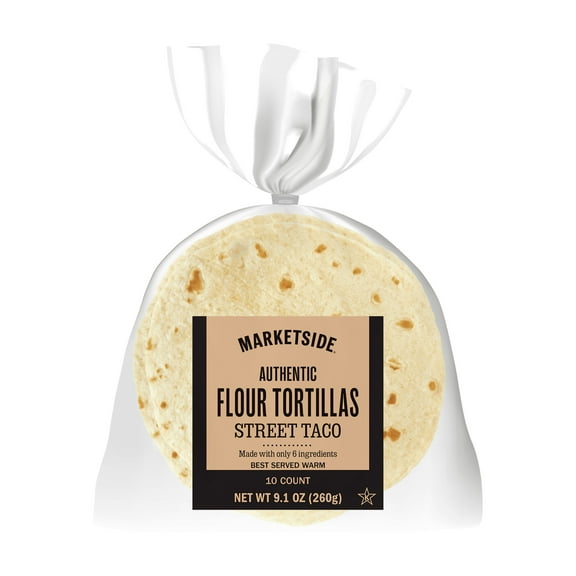 Marketside Authentic 6 Ingredient Flour Tortillas, Street Taco, 10 Count