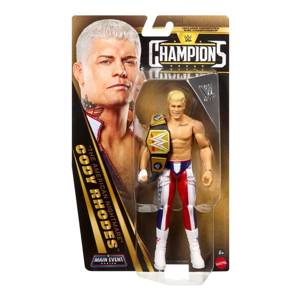 Figura de acción WWE Cody Rhodes de 6 pulgadas con campeonato