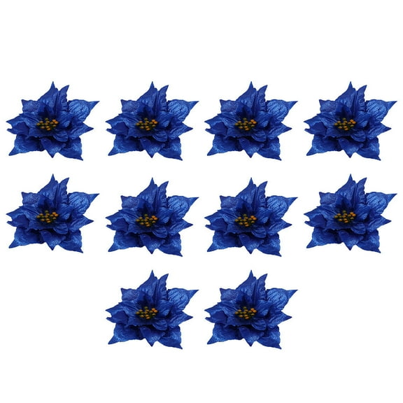 PAMINGONO 10Pcs Blue PE Christmas Tree Decoration Flowers