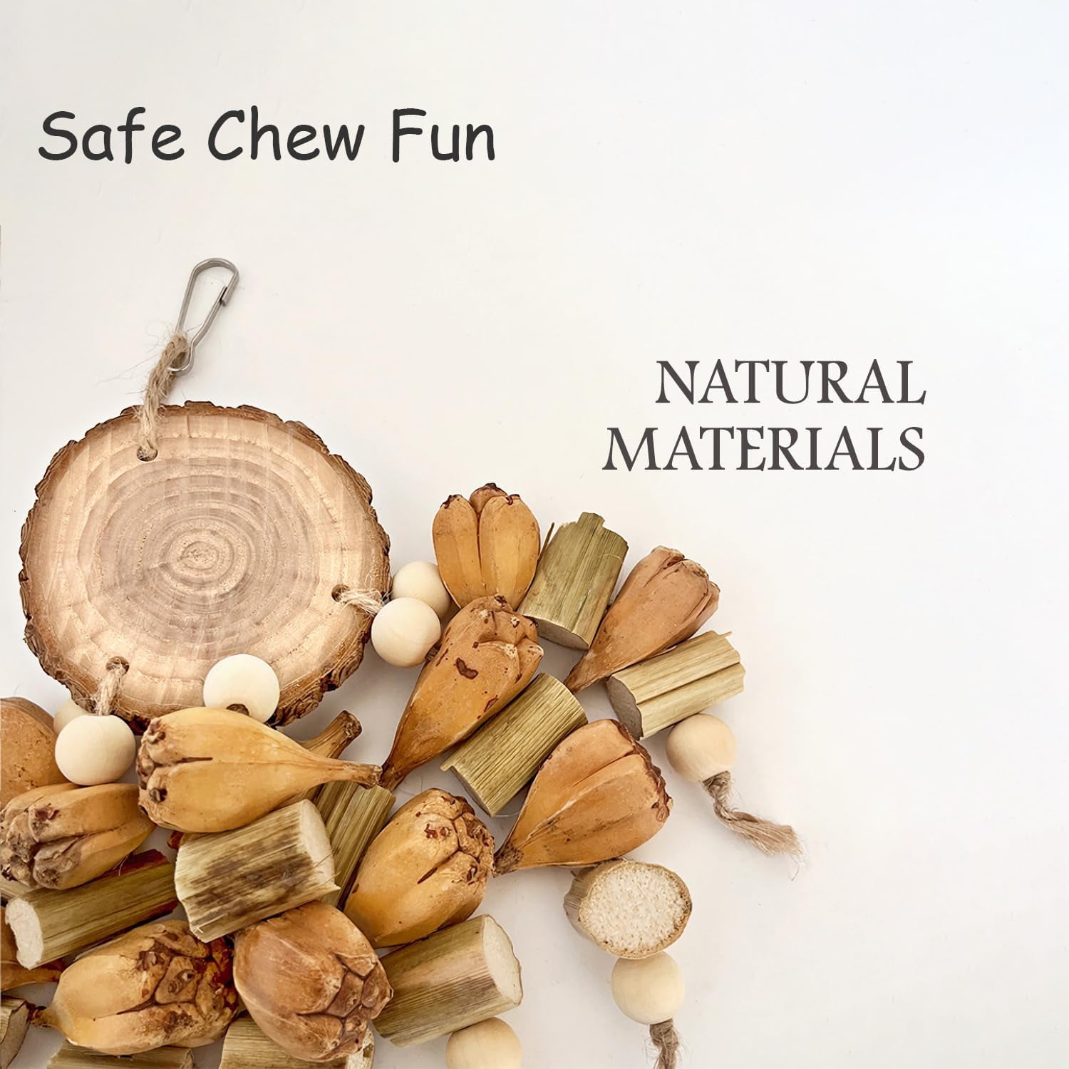 Natural Bird Toys for Parakeet, Parrot, Cockatiel, Budgie, Conures - Foraging Toys