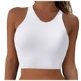 thumbnail image 1 of Women's Racerback Bikini Tops Swimsuit Top Sports Padded Bathing Suit Swimwear Tops Underwire Full Coverage Bikini Top Push Up Swim Crop Top Bathing Suit Tops,White, 1 of 4