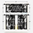 thumbnail image 2 of 36 Inch Kitchen Curtains Black Farmhouse Rustic Window Curtains and Valances Set of 3, Vintage Fork Spoon Country Wooden Wood Short Tier Curtain for Kitchen,Vintage Small Kitchen Decor, 2 of 6