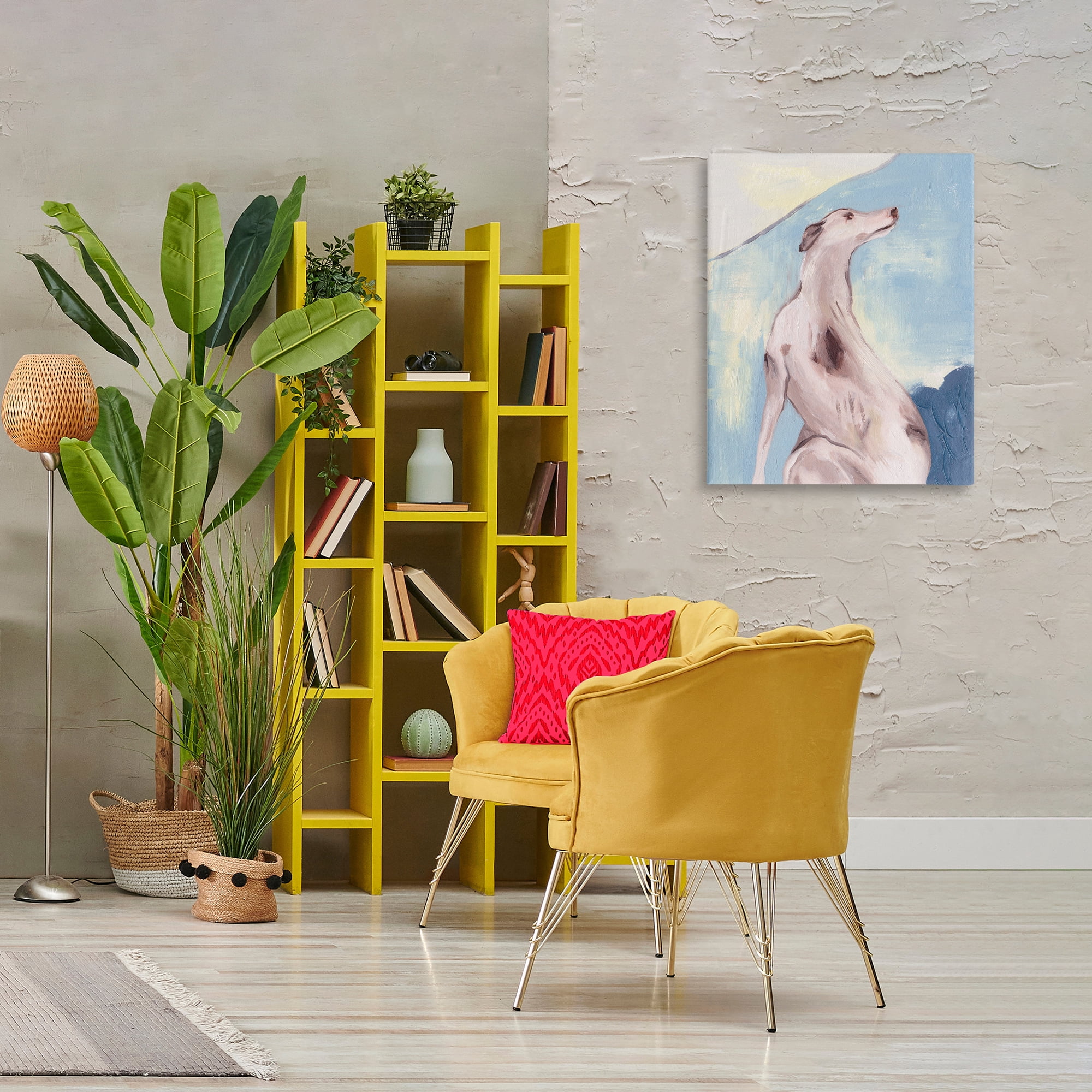 Stupell Industries Greyhound Abstract Painting Animals & Insects Painting Gallery Wrapped Canvas Art Print Wall Art, 24 x 30