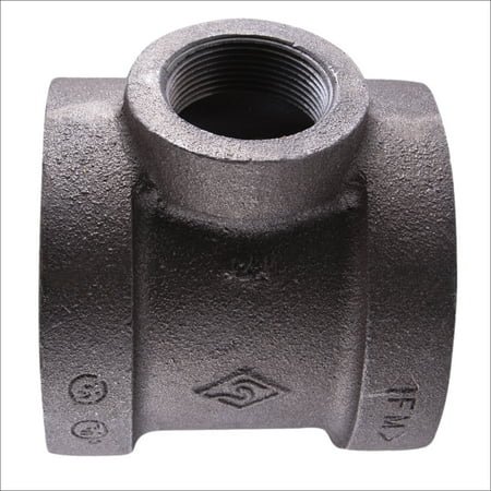 Supply Giant 2 x 2 x 1-1/2 BLack Pipe Fitting Reducing Tee Cast Iron