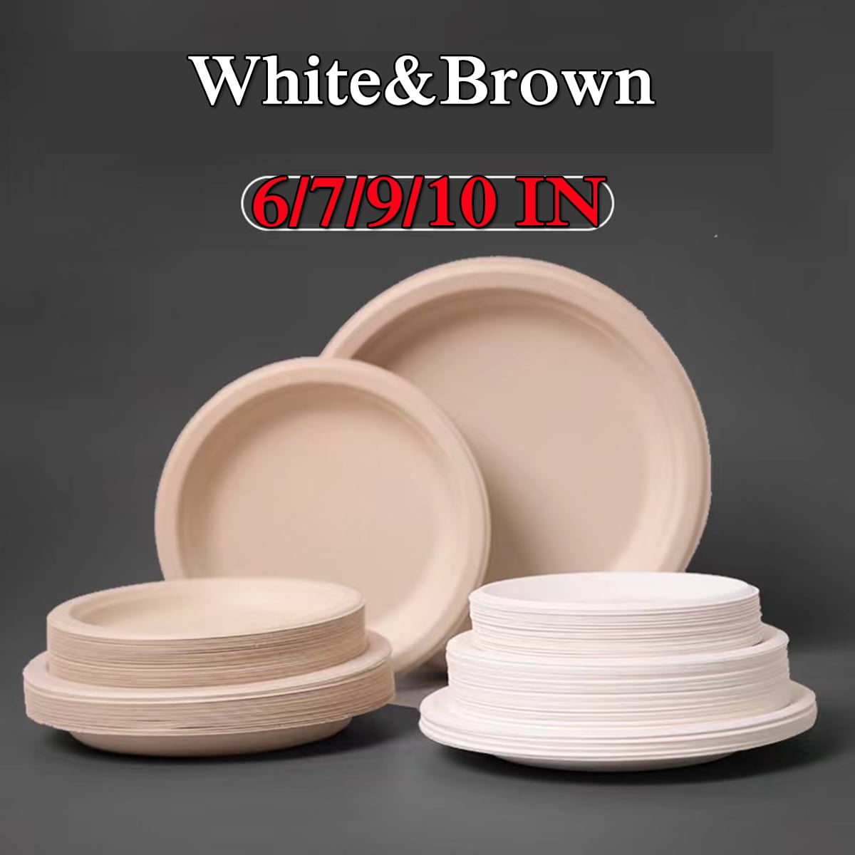 100 Compostable 6 Inch Paper Plates Disposable Party Plates I Heavy