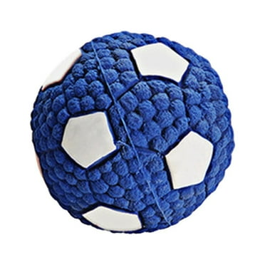 Mrmaere Pet Chew Toy - Pet Dog High Elastic Cotton Stuffed Ball Toy Sounding Soccer Rugby for Small Medium Dogs blue
