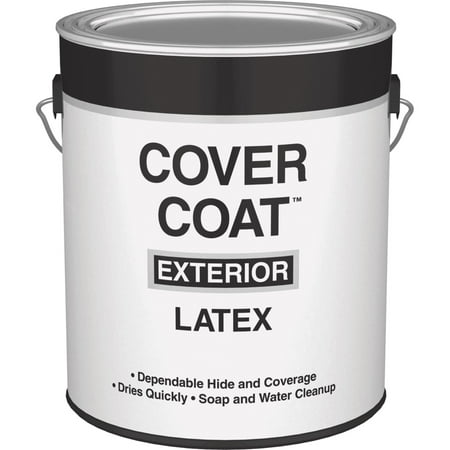 Cover Coat Latex Semi-Gloss Exterior House Paint, White, 1 Gal. 044.0000755.007