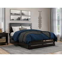 AFI Oxford Full Wood Platform Bed with Headboard, Footboard & Twin Trundle, Espresso