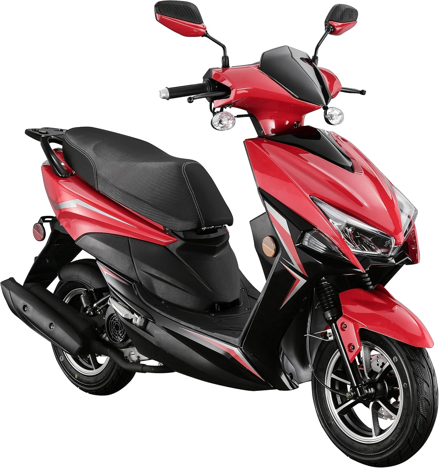 HHH X18 150cc Scooter Street Motorcycle Gas Moped 150cc Adult Bike with 10 inch Aluminum Wheels-White