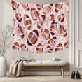 thumbnail image 5 of Pink Football Ribbon Large Tapestry for Bedroom Wall Hanging Tapestry, Modern Game Ball Watercolor Ceiling Backdrop Tapestries Poster Blanket Wall Decor for Teens Room Living Room Dorm 86" x 104", 5 of 8