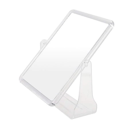 QUTETN Double-Sided Swivel Vanity Makeup Mirror Non-Magnifying 10.2” x 8.2” Elegant Frameless Beveled Edges Design All Direction Swivel Rectangle Chrome