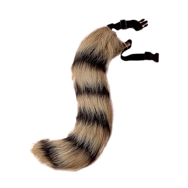 Colgante de cola de animal 3D para Halloween, con pompones y soporte para mujer, cola peluda de moda, 50 cm, cola de peluche para Halloween