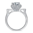 thumbnail image 3 of 1 Carat Round Cut Moissanite Pave Ring Diamond Engagement Ring In 18K White Gold Plating Over Silver, 3 of 4