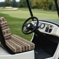 thumbnail image 6 of Pzuqiu 2-Piece Vintage Geometric Golf Cart Seat Cover Set - Breathable Stretch-Fit Protector, All-Weather, Compatible with Most 2-Seater Carts, 6 of 9