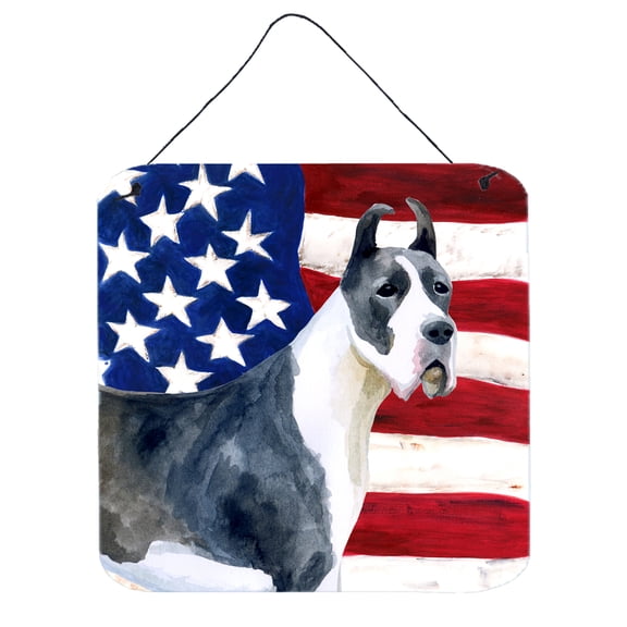 Harlequin Great Dane Patriotic Wall or Door Hanging Prints