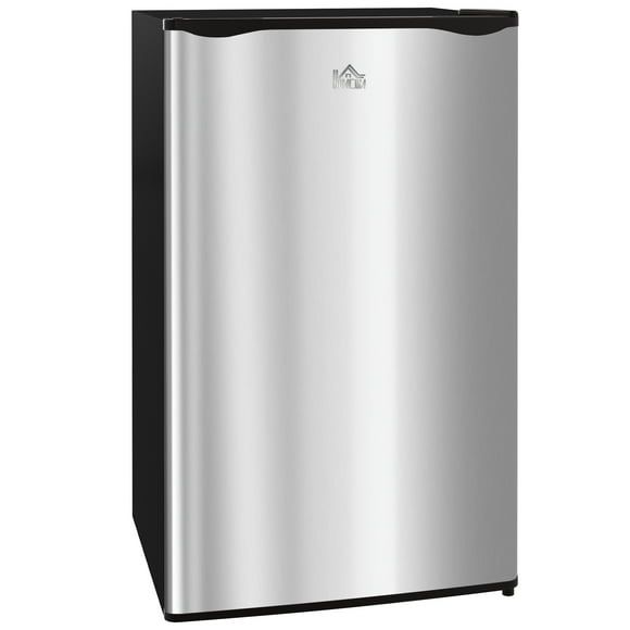 HOMCOM Mini Fridge with Freezer Thermostat Reversible Door for Bedroom
