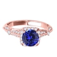 thumbnail image 2 of Mauli Jewels Rings for Women 1.15 Carat Diamond And Tanzanite Ring 4-prong 14k Rose Gold, 2 of 6