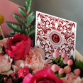 thumbnail image 3 of 3drose, Monogrammed Red and White Elegance with Letter C, 1 Greeting Card with Envelope, 3 of 6